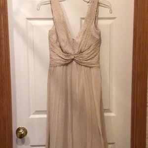 Fancy Crepe Dress with gold sequined bodice